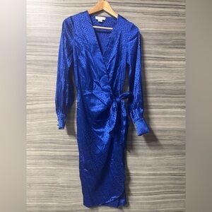 Never Fully Dressed Vibrant Blue Long Sleeve Dress